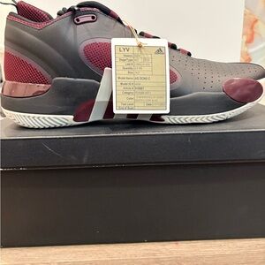 Adidas Men's Donovan Mitchell Athletic Shoes in Gray and Maroon